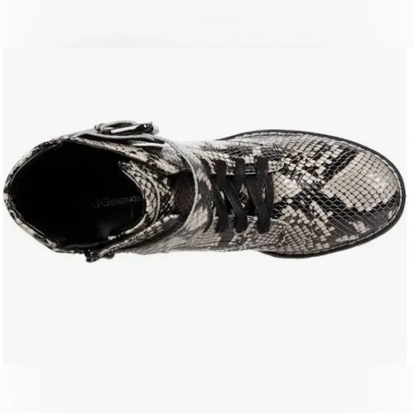 BCBGeneration Nubi Lug Sole Combat Bootie 7.5/38 Snake print - Picture 2 of 12
